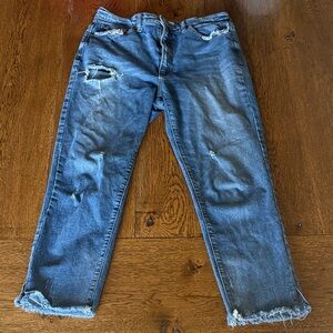 KanCan Distressed Blue Ankle Jeans